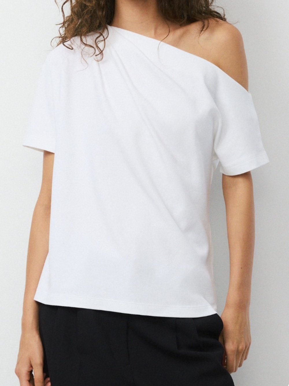 Off-Shoulder White Women's Top